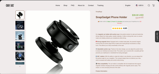 snap gadget phone holder