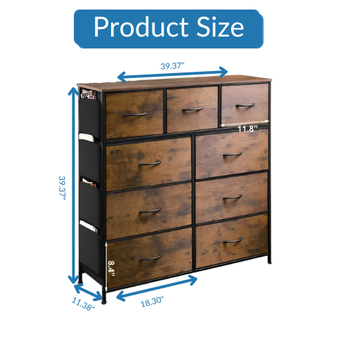 iFurniture™ - 9 Drawer Dresser